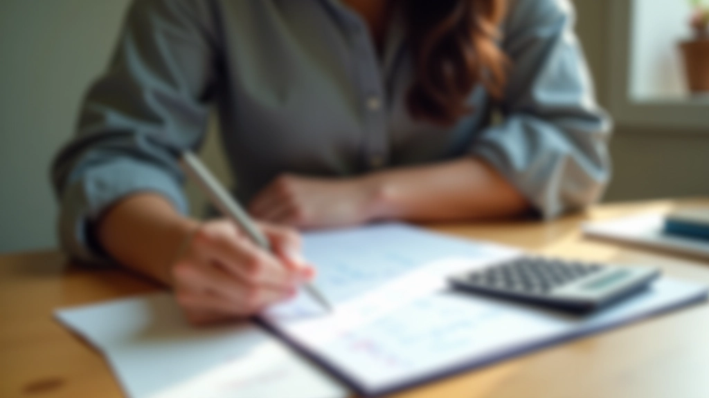 Handwritten expense tracker and calculator on desk showing daily spending breakdown